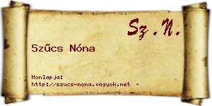 Szűcs Nóna névjegykártya